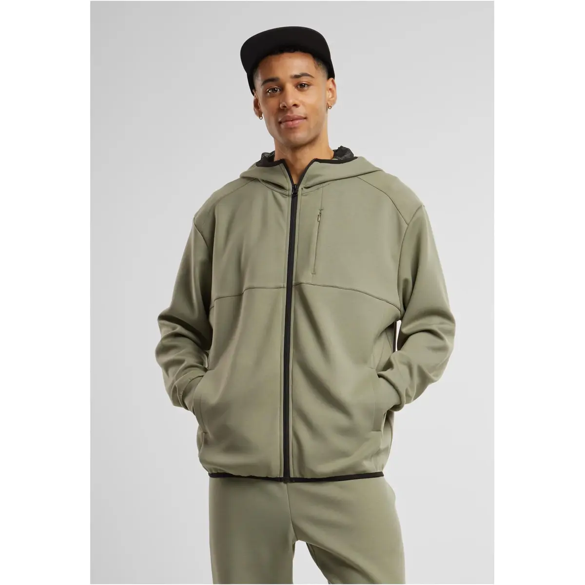 Levně Pánská mikina Urban Classics Scuba Zip Pocket Hoody