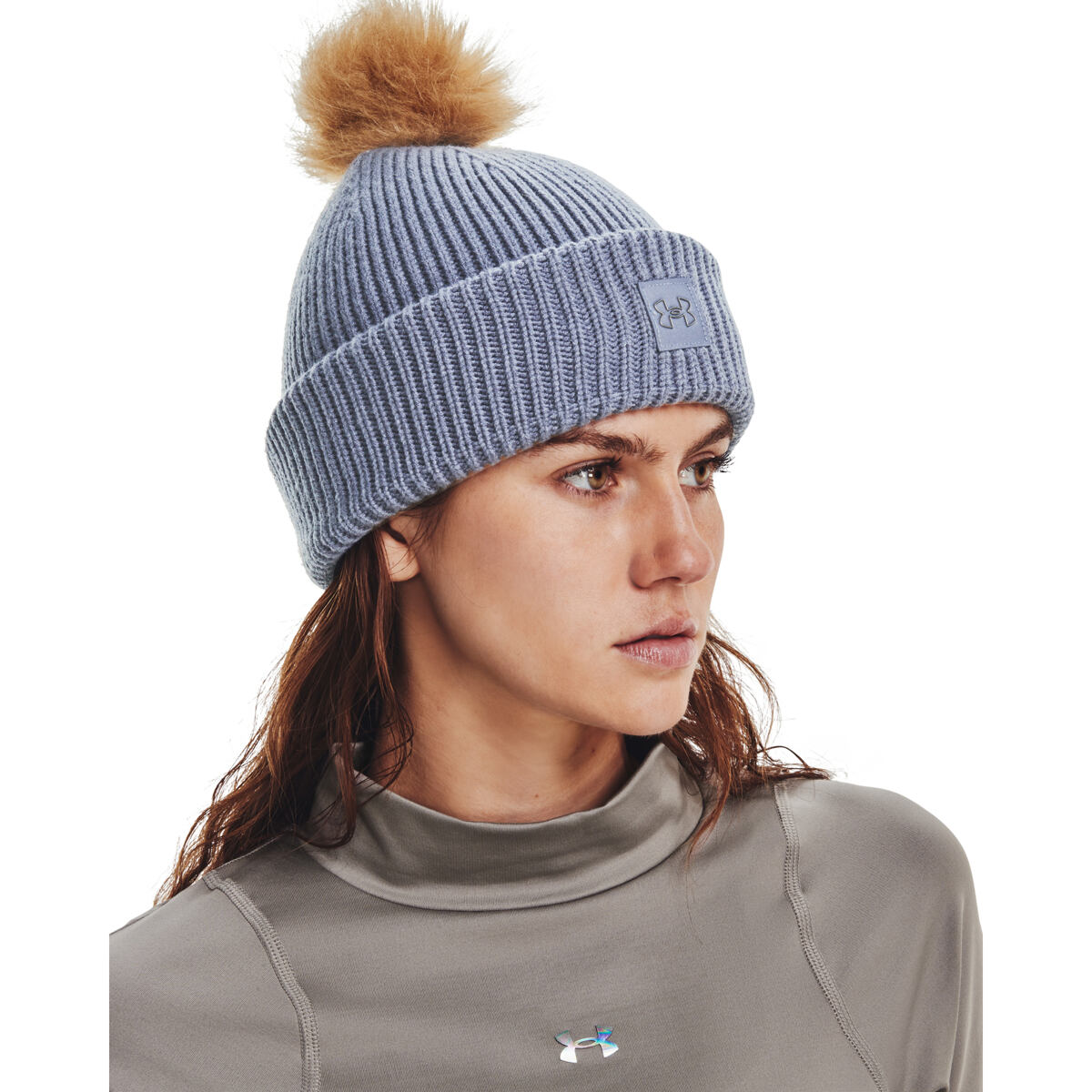 Levně Dámský pletený kulich Under Armour Halftime Ribbed Pom