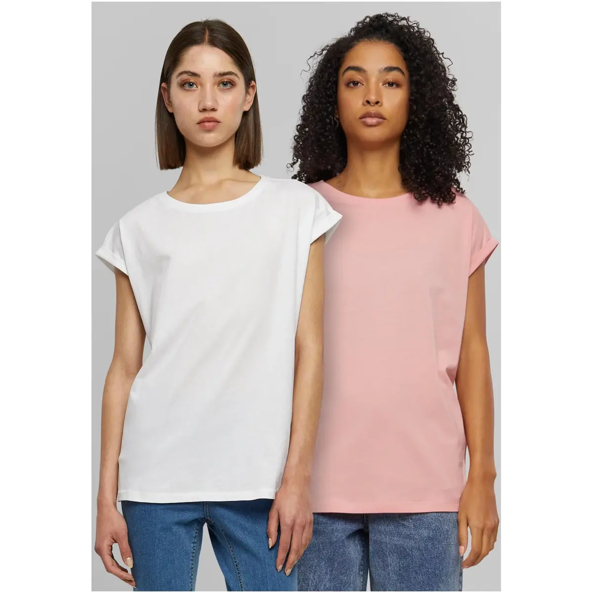 Levně Dámské tričko Urban Classics Extended Shoulder Tee 2-Pack