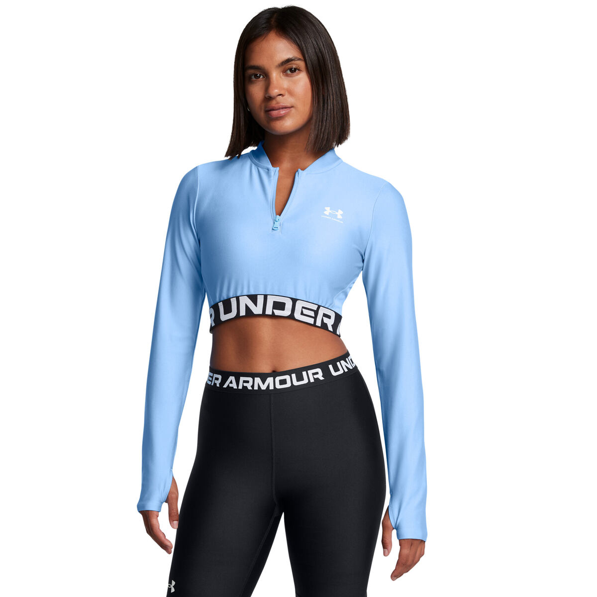 Levně Dámské tričko Under Armour HeatGear Rib 1/4 Zip LS