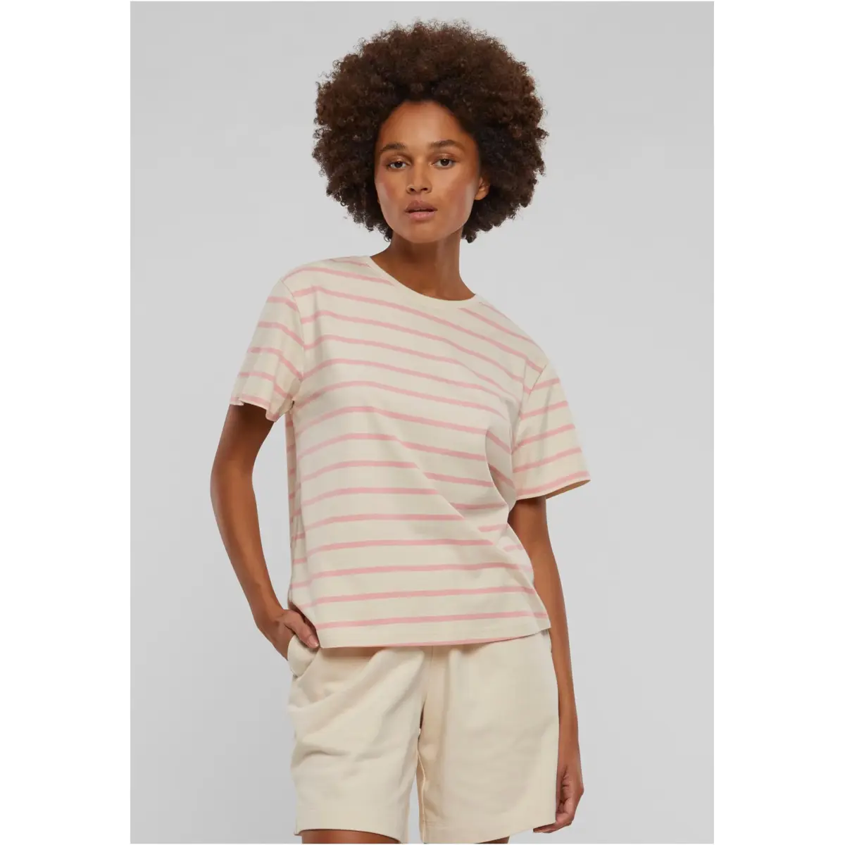 Levně Dámské tričko Urban Classics Ladies Striped Boxy Tee