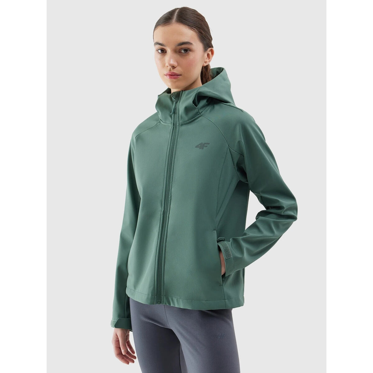 Levně Dámská větruodolná bunda softshell membrána 5000 4F - zelená