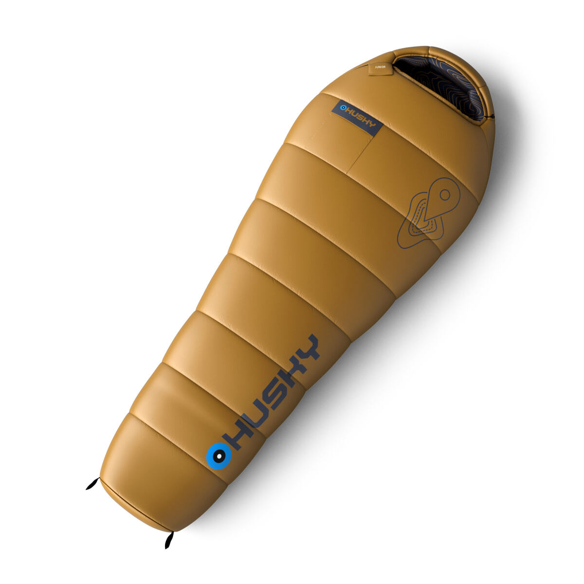 Levně Syntetický třísezónní dětský spacák HUSKY Junior mustard