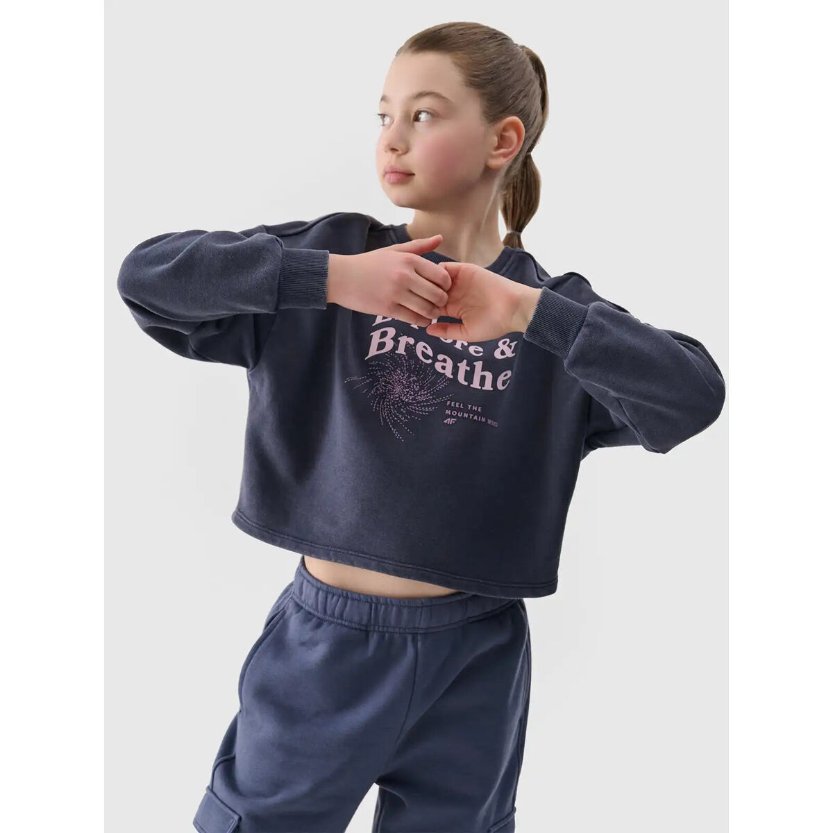 Levně Dívčí cropped mikina 4F
