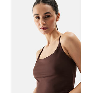 Dámsky crop top na jogu z recyklovaných materiálov 4F - hnedý