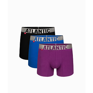 Pánske športové boxerky ATLANTIC 3Pack - čierne/modré/fialové