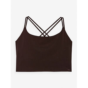 Dámsky crop top na jogu z recyklovaných materiálov 4F - hnedý