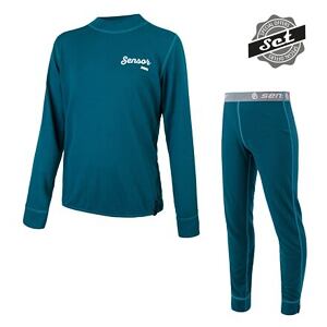 SENSOR DOUBLE FACE SET LOGO juniorský tričko dl.rukáv + spodky zafír veľkosť 160