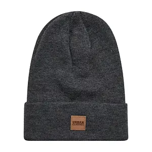 Unisex čepice Urban Classics Synthetic Leatherpatch Long Beanie Unisex čepice Urban Classics Synthetic Leatherpatch Long Beanie