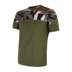 SENSOR MERINO IMPRESS pánske tričko kr.rukáv safari/camo veľkosť L