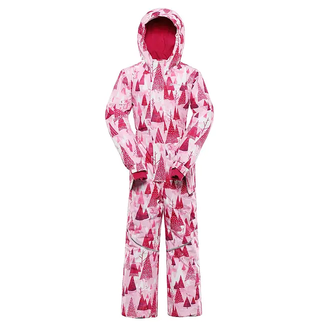 Dívčí kombinéza ALPINE PRO KIREMO neon knockout pink varianta pa