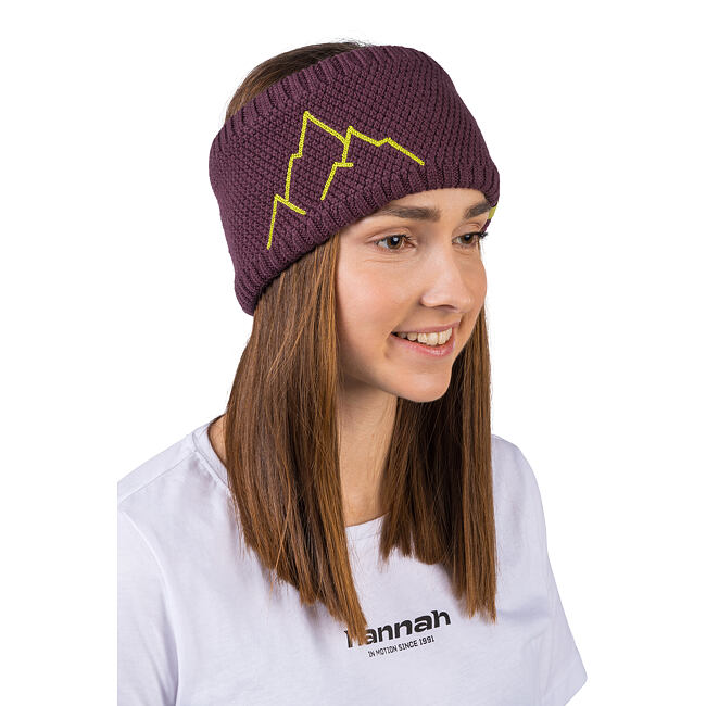 Pletená čelenka z merino vlny Hannah ASTRA mauve wine